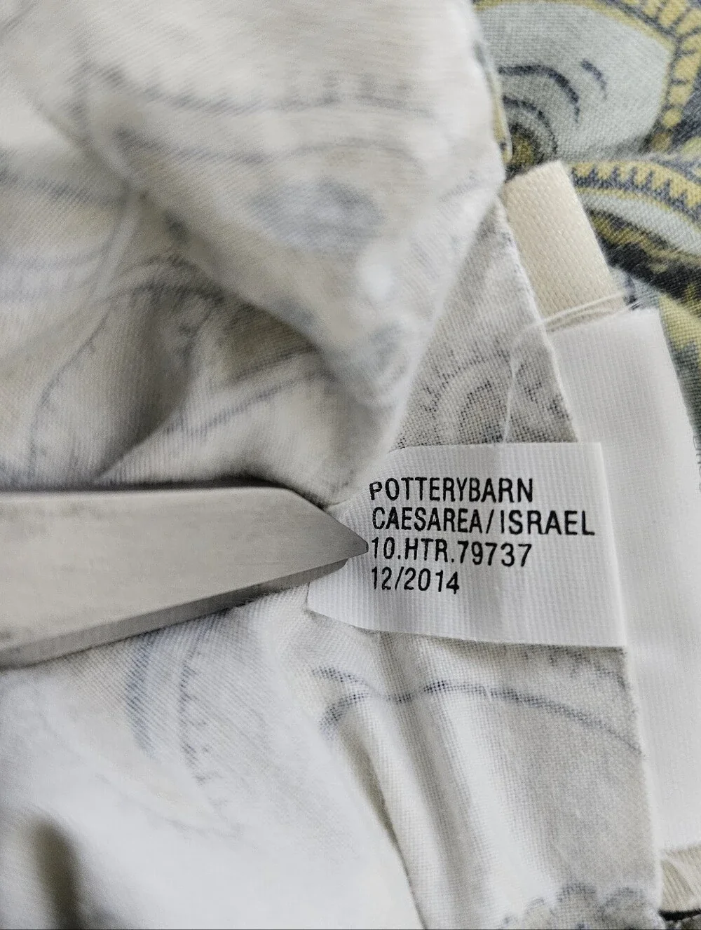 Pottery Barn Charlie Paisley Green Blue KING Duvet Cover 100% Organic Cotton